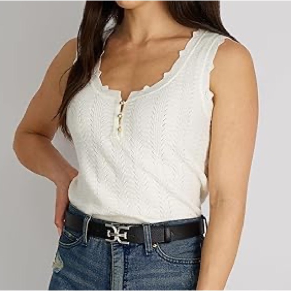 Sam Edelman Mariyah Sweater Tank Top Cream/Gold • Small